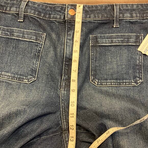Old Navy Extra High-Rise Wide Leg Jeans‎ 18P Blue Denim Front Patch Pockets New - Picture 13 of 16